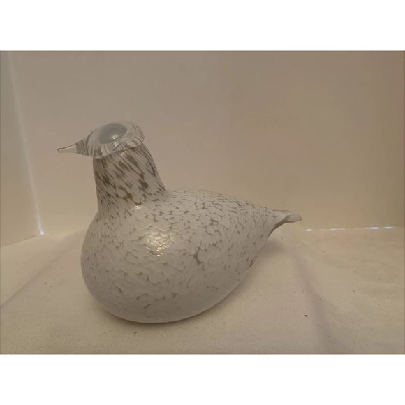 Oiva Toikka Nuutajarvi Littala Finnish Art Glass Speckled White Bird Dove - Picture 8 of 8